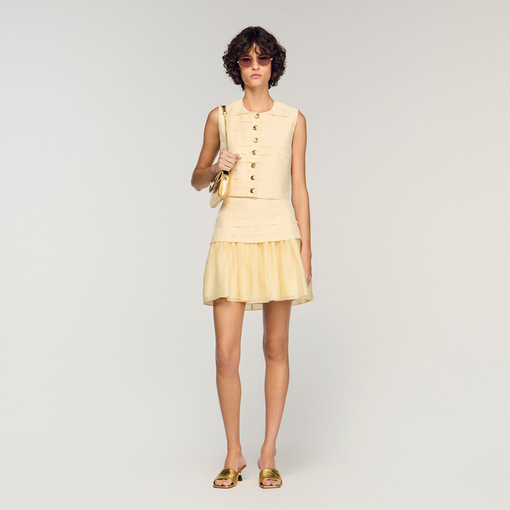 Pleated crop top by SANDRO PARIS