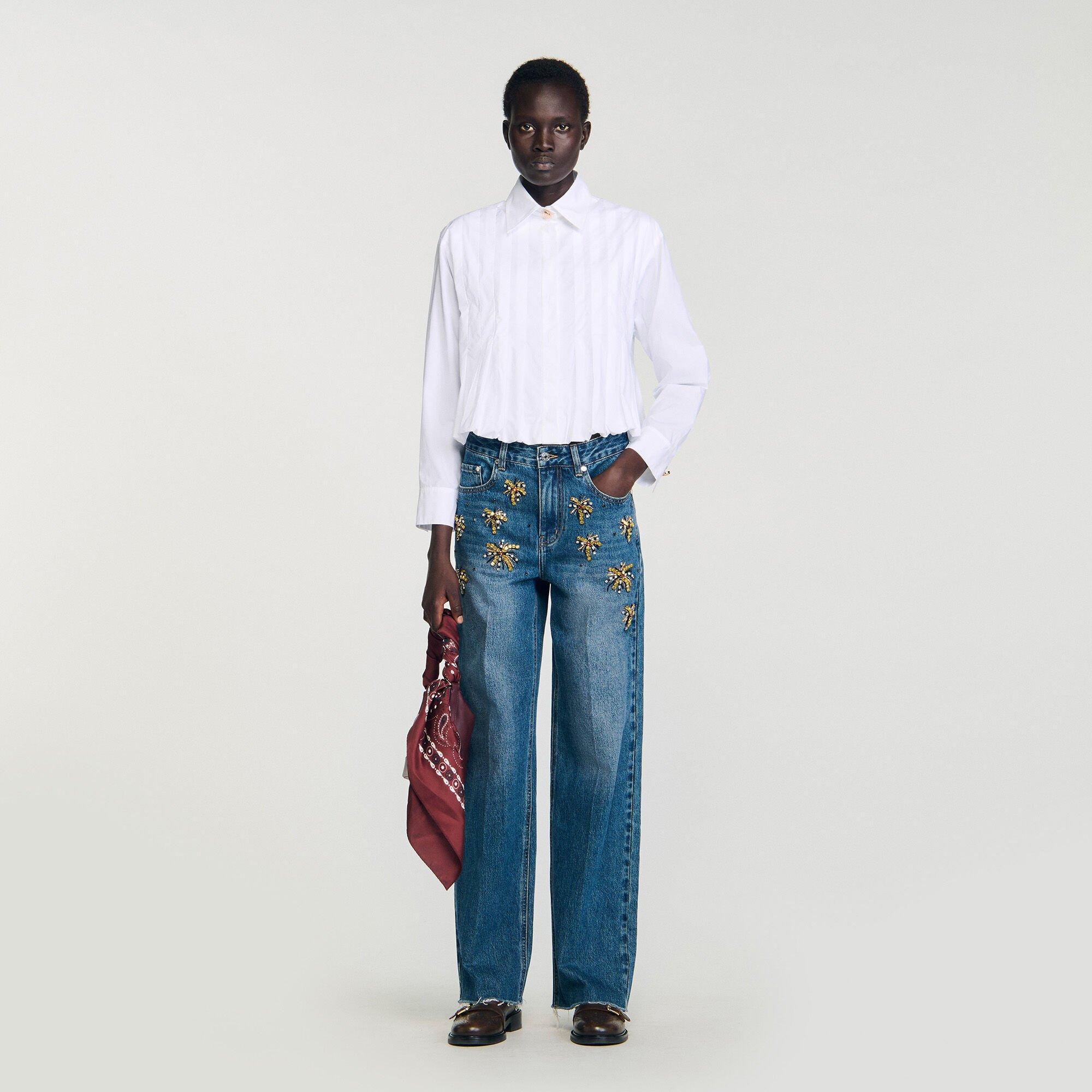 Pleated cropped shirt by SANDRO PARIS