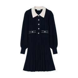Pleated knit dress by SANDRO PARIS