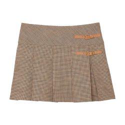 Pleated micro houndstooth skirt by SANDRO PARIS
