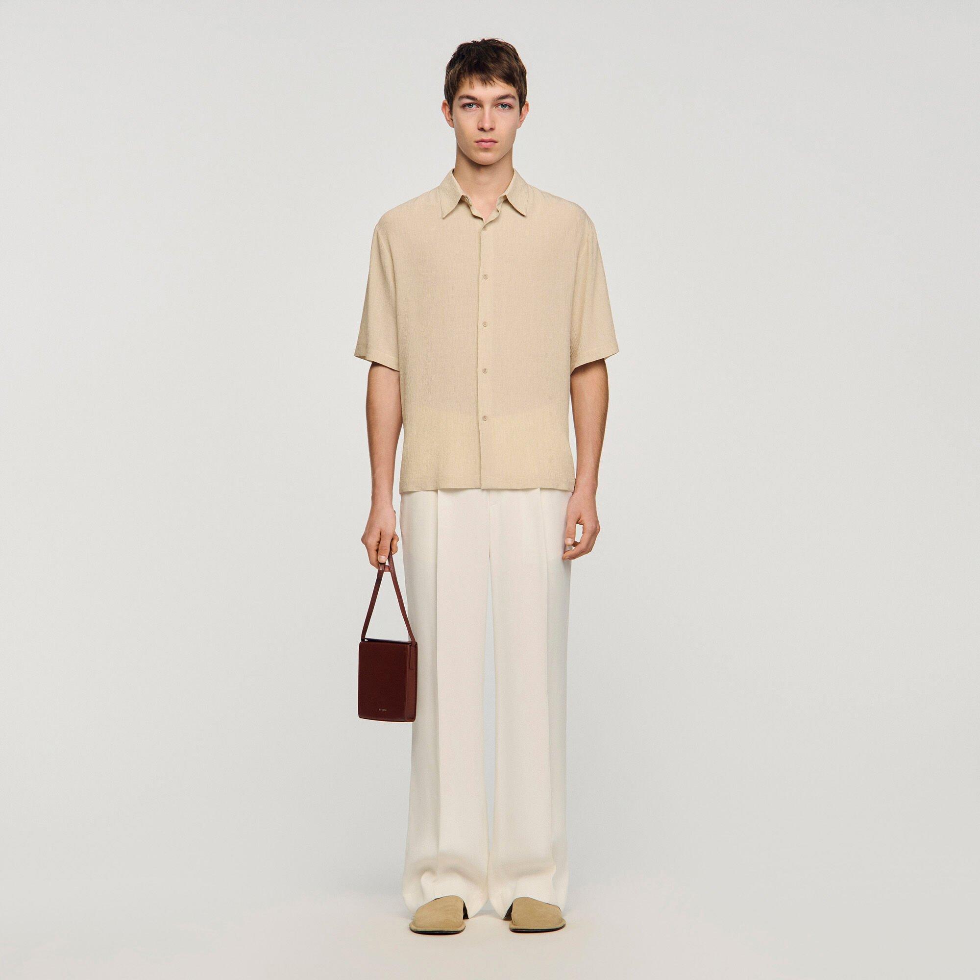 Pleated shirt with shark collar by SANDRO PARIS