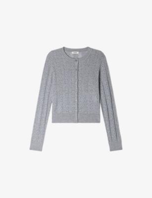 Pointelle Knitted Wool Cardigan by SANDRO PARIS