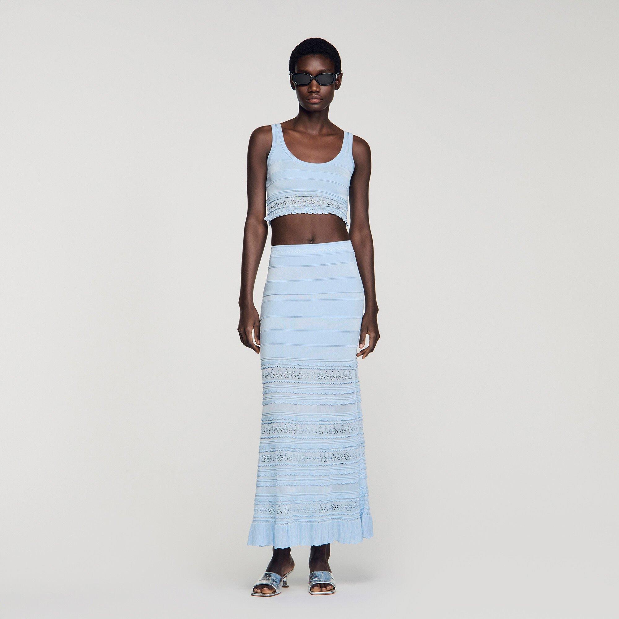 Pointelle knit crop top by SANDRO PARIS