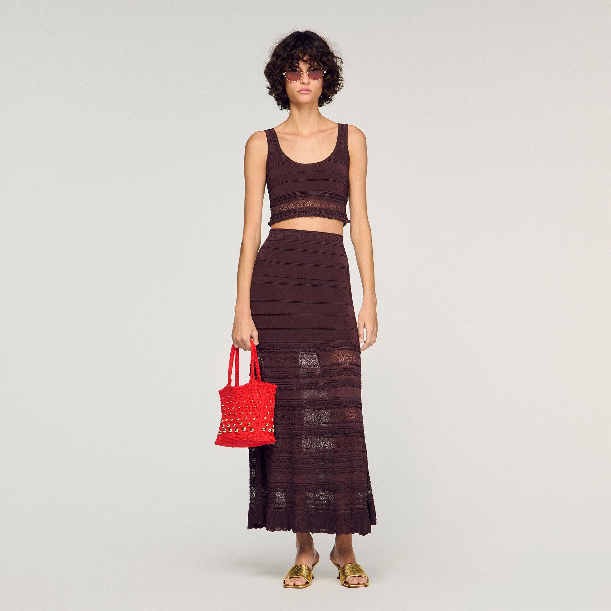 Pointelle knit crop top by SANDRO PARIS