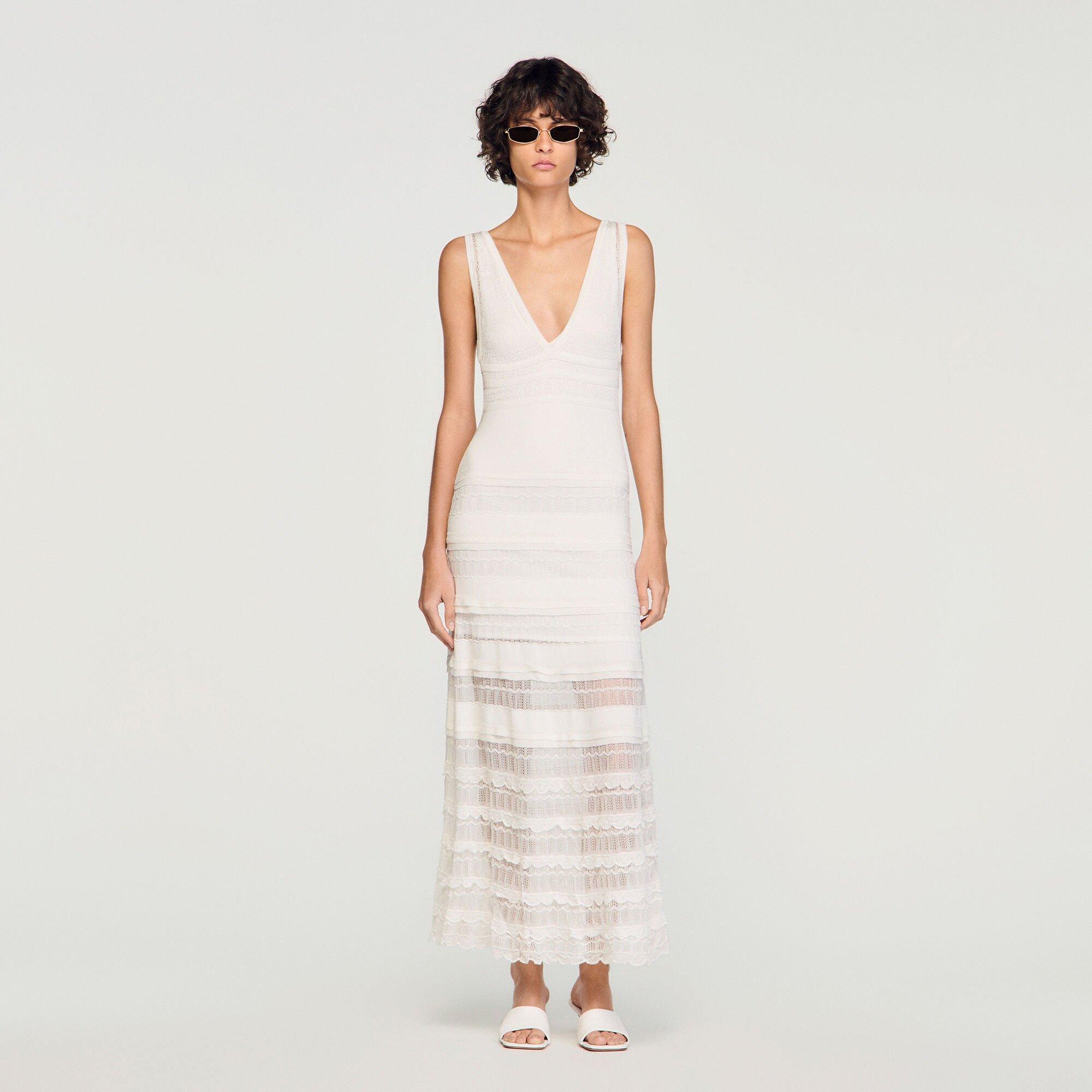 Pointelle knit maxi dress by SANDRO PARIS