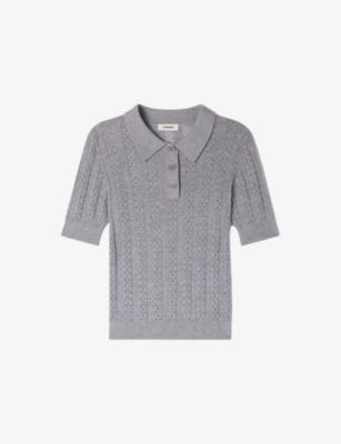 Polo-Neck Pointelle-Knit Wool Jumper by SANDRO PARIS