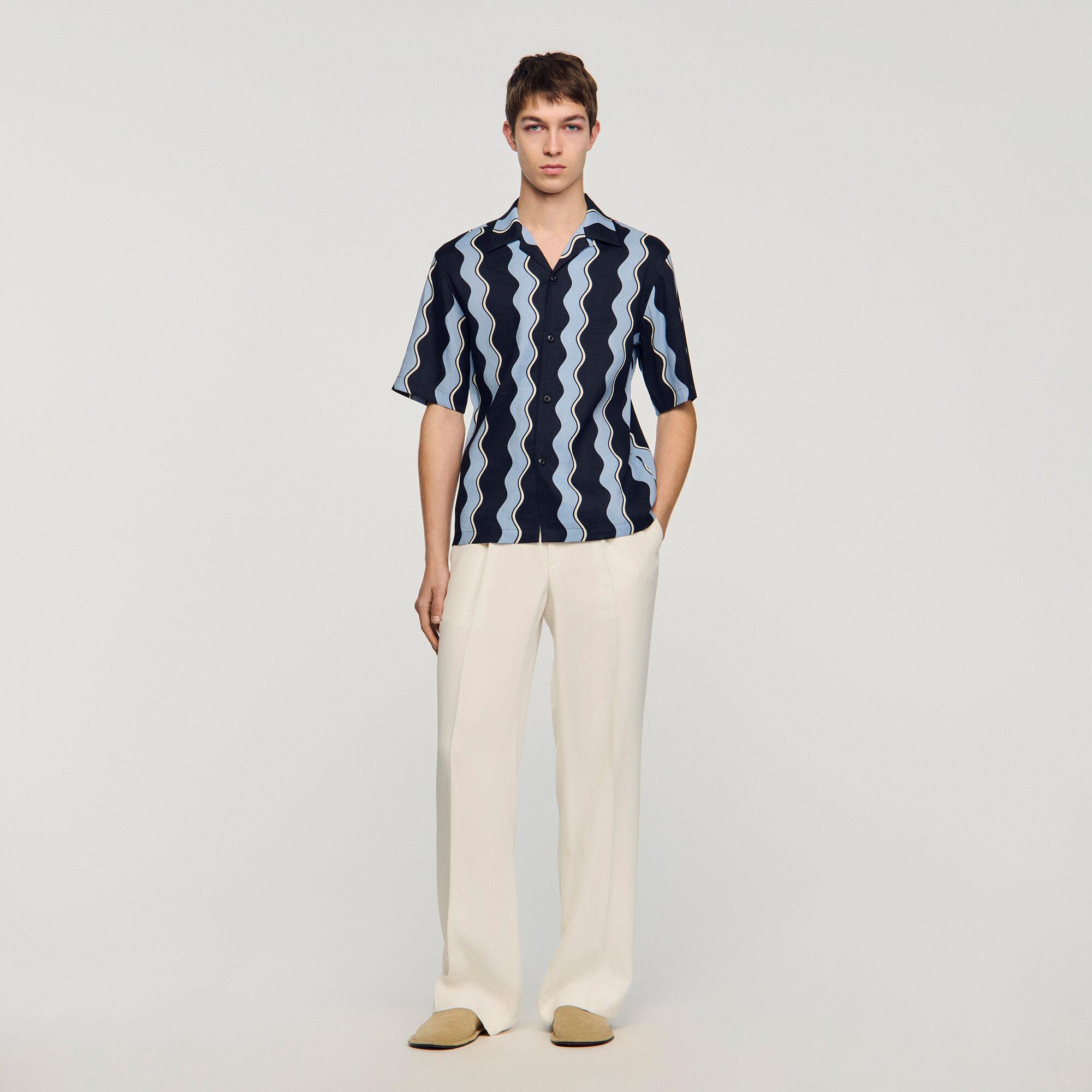 Printed linen shirt by SANDRO PARIS