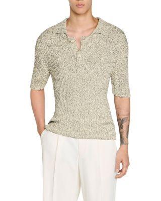 Raffaele Marl Cotton Knit Polo Shirt by SANDRO PARIS