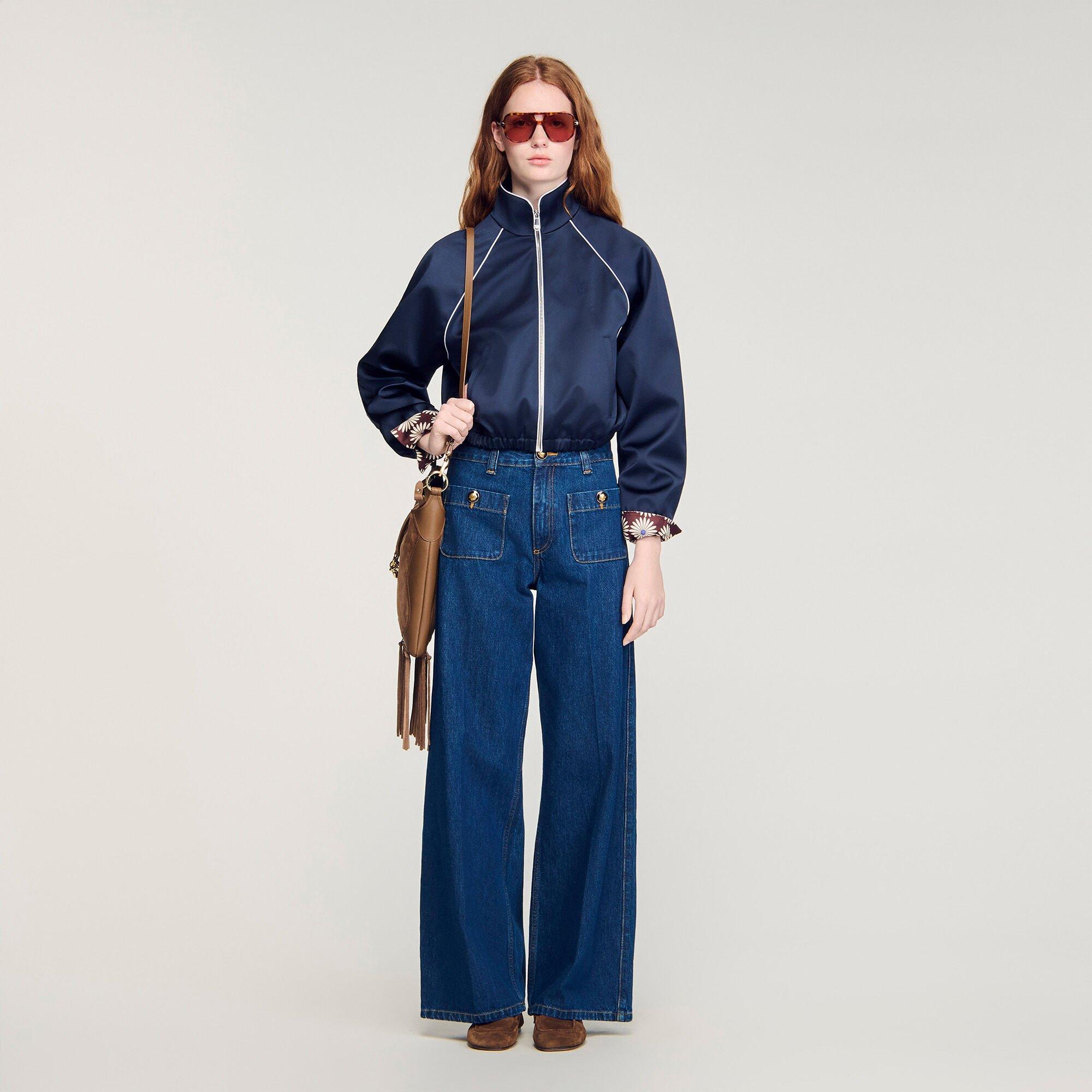 Raw straight patch pocket jeans by SANDRO PARIS