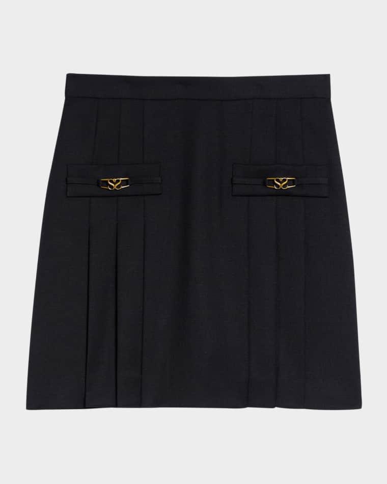 Rebeca Stitched Pleat Mini Skirt by SANDRO PARIS