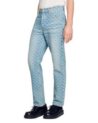 Regular Fit Square Cross Jeans in Sky Blue by SANDRO PARIS