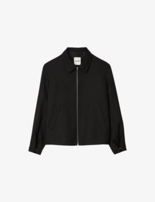 Regular-fit zip-up wool-blend jacket by SANDRO PARIS