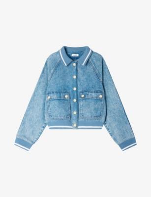 Relaxed-Fit Contrast-Trim Denim Jacket by SANDRO PARIS