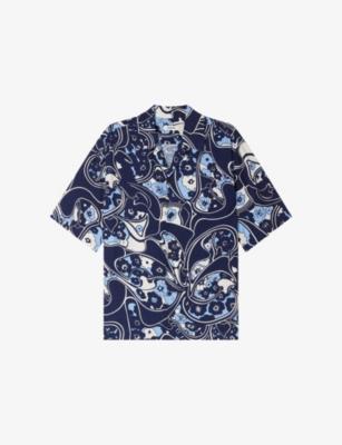 Retro-Print Short-Sleeved Woven Shirt by SANDRO PARIS