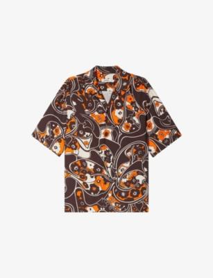 Retro-Print Short-Sleeved Woven Shirt by SANDRO PARIS