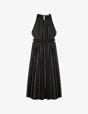 Rhinestone Cut-Out Cotton Maxi Dress by SANDRO PARIS