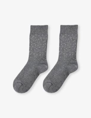 Rhinestone Wool And Cashmere-Blend Socks by SANDRO PARIS