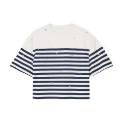 Rhinestone breton t-shirt by SANDRO PARIS