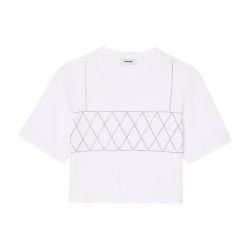 Rhinestone cropped t-shirt by SANDRO PARIS