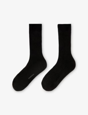 Ribbed Logo-Print Silk-Blend Socks by SANDRO PARIS