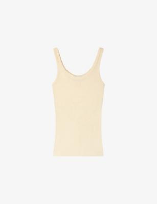 Ribbed Scoop-Neck Stretch-Cotton Top by SANDRO PARIS