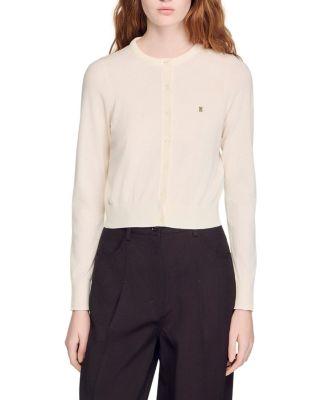 Round Neck Cropped Cardigan Sweater by SANDRO PARIS