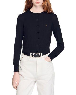 Round Neck Cropped Cardigan Sweater by SANDRO PARIS