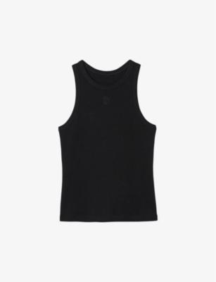 Round-neck sleeveless cotton T-shirt by SANDRO PARIS