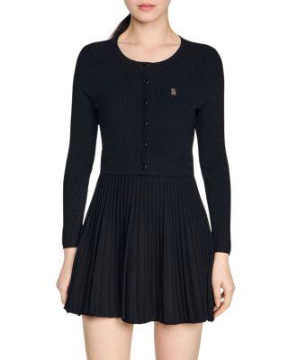 Ruby Pleated Knit Short Dress by SANDRO PARIS