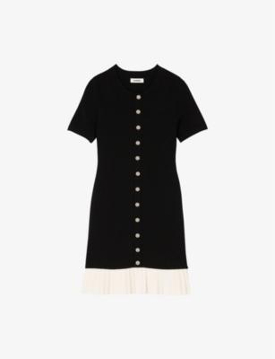 Ruffle-trim knitted mini dress by SANDRO PARIS