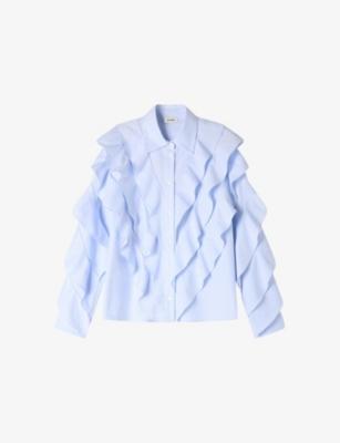 Ruffled Long-Sleeved Cotton Shirt by SANDRO PARIS