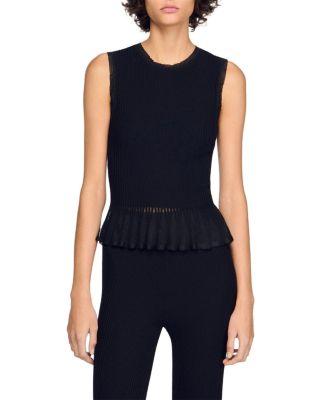 Ruffled Ottoman Knit Sweater by SANDRO PARIS