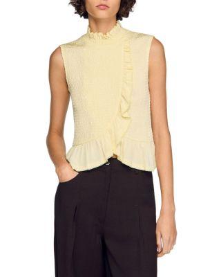 Ruffled Smocked Top by SANDRO PARIS