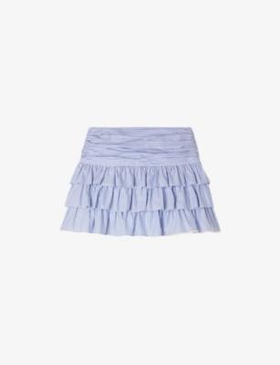 Ruffled Stripe-Print Cotton Mini Skirt by SANDRO PARIS