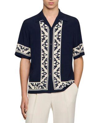 SS26 Loose Fit Amalfi Contrast Print Shirt by SANDRO PARIS