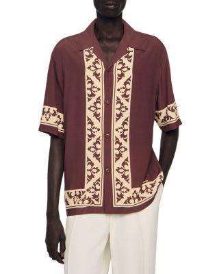 SS26 Loose Fit Amalfi Contrast Print Shirt by SANDRO PARIS