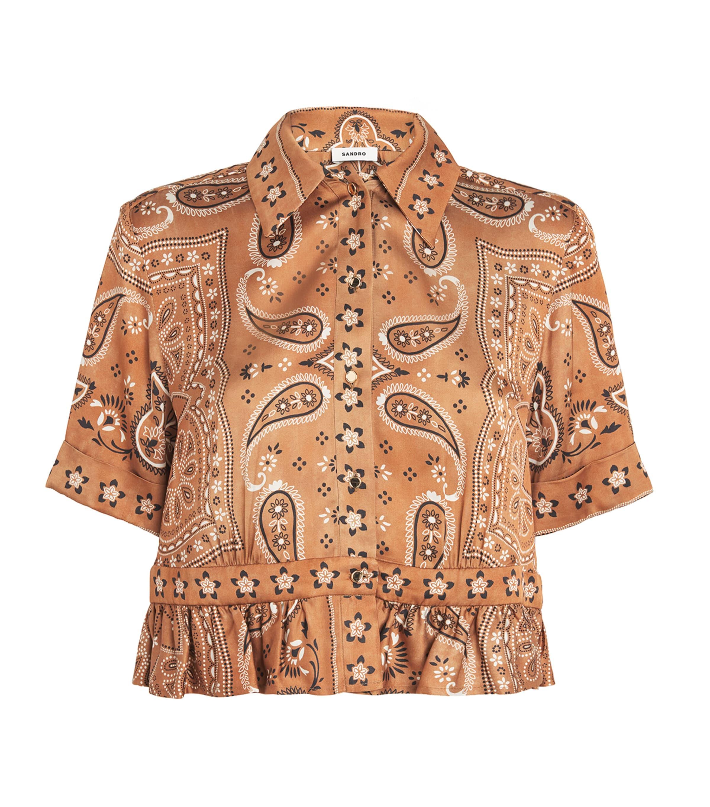 Sandro Paris Bandana-Print Cropped Shirt by SANDRO PARIS