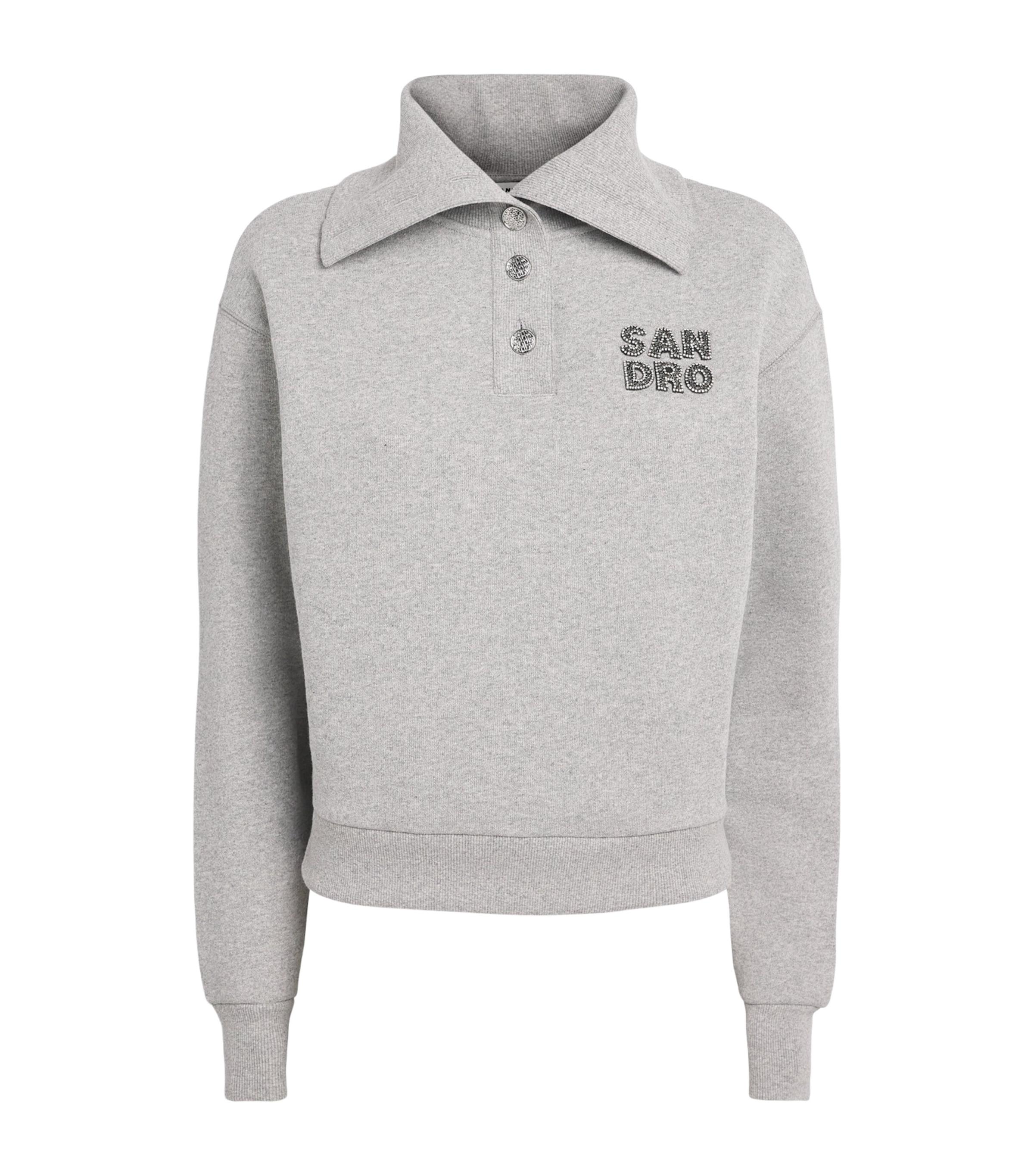 Sandro Paris Cotton-Blend Embroidered Sweater by SANDRO PARIS