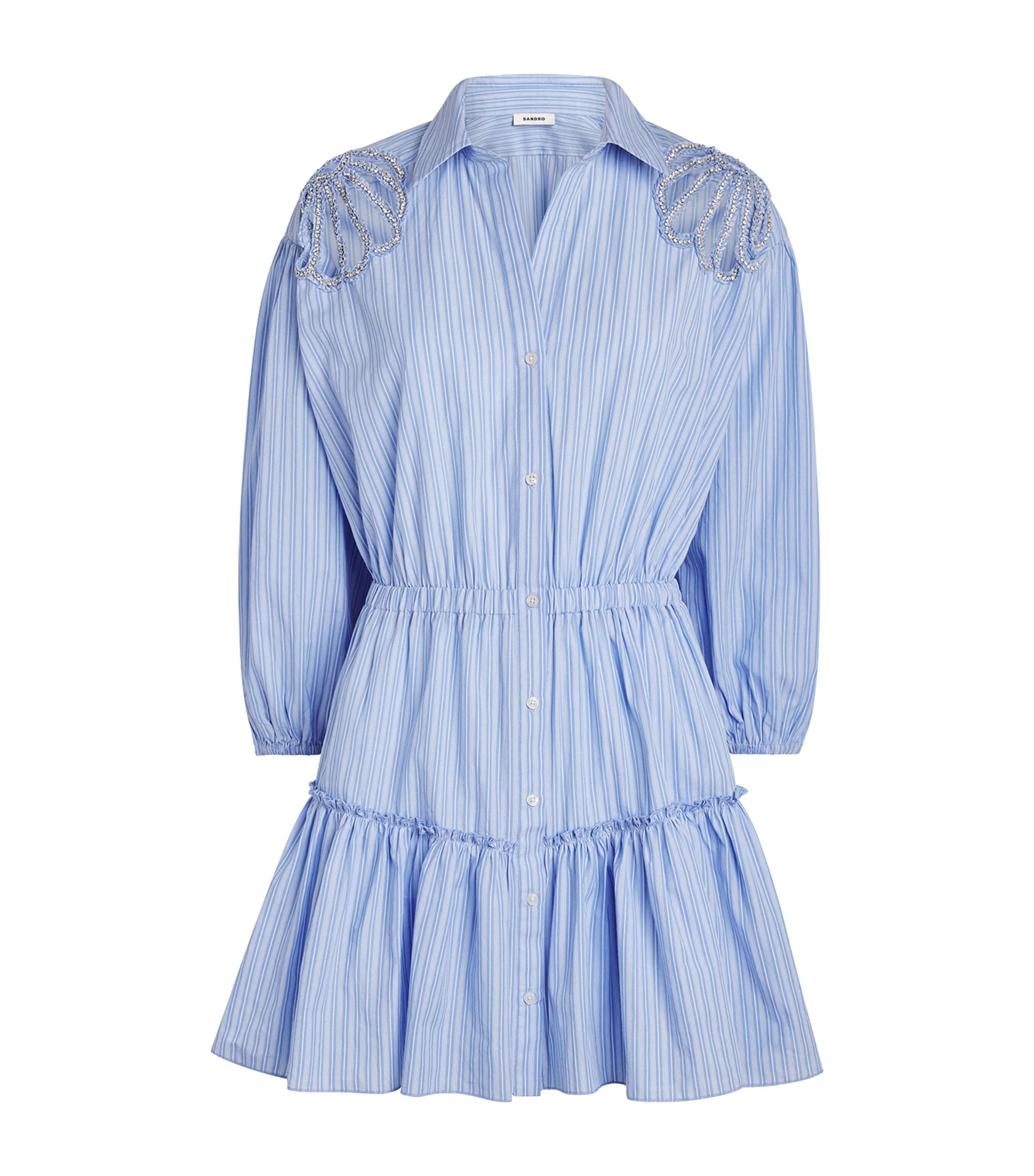 Sandro Paris Cotton Embellished Mini Dress by SANDRO PARIS