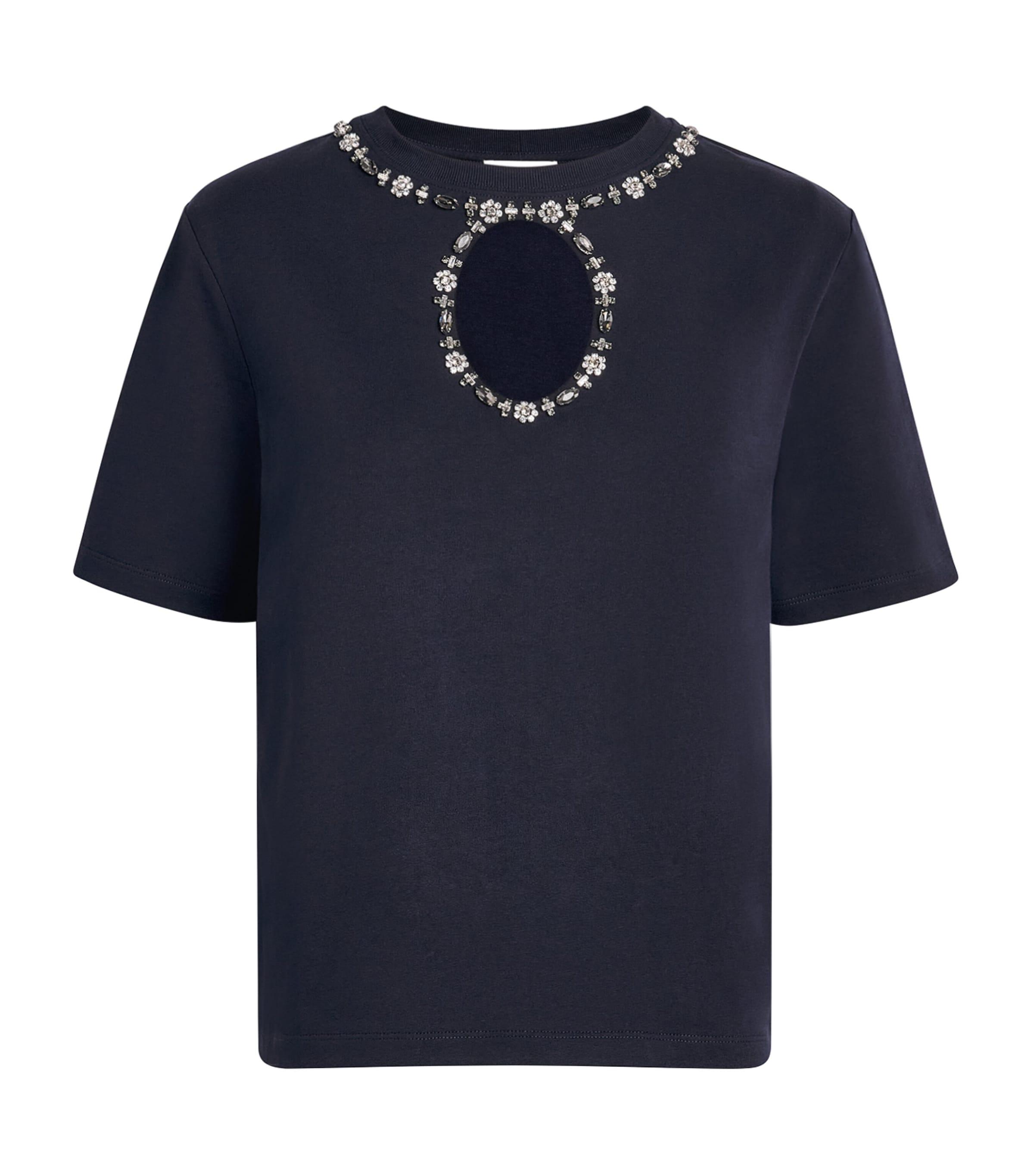 Sandro Paris Cotton Embellished T-Shirt by SANDRO PARIS