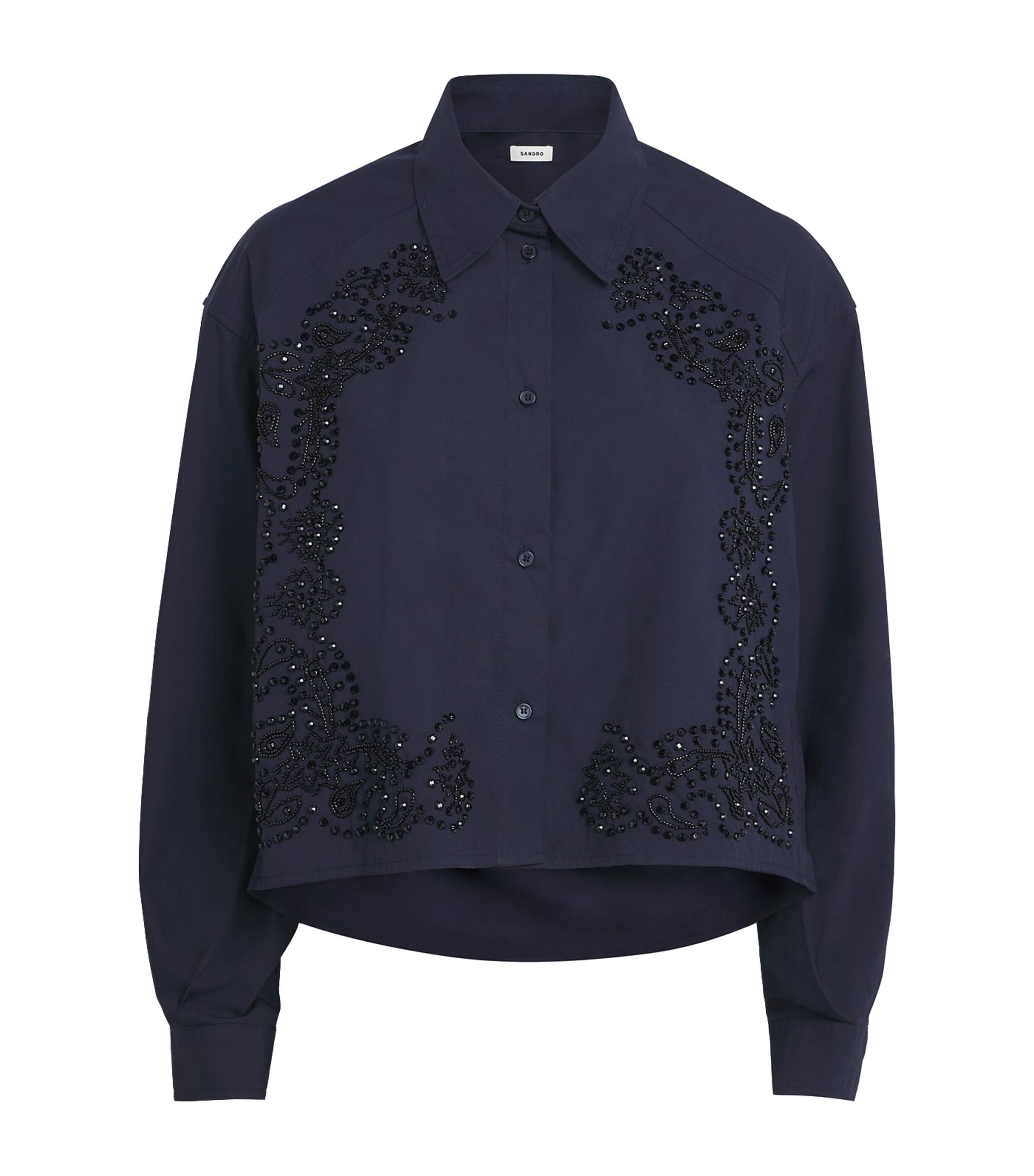 Sandro Paris Cotton Embroidered Shirt by SANDRO PARIS