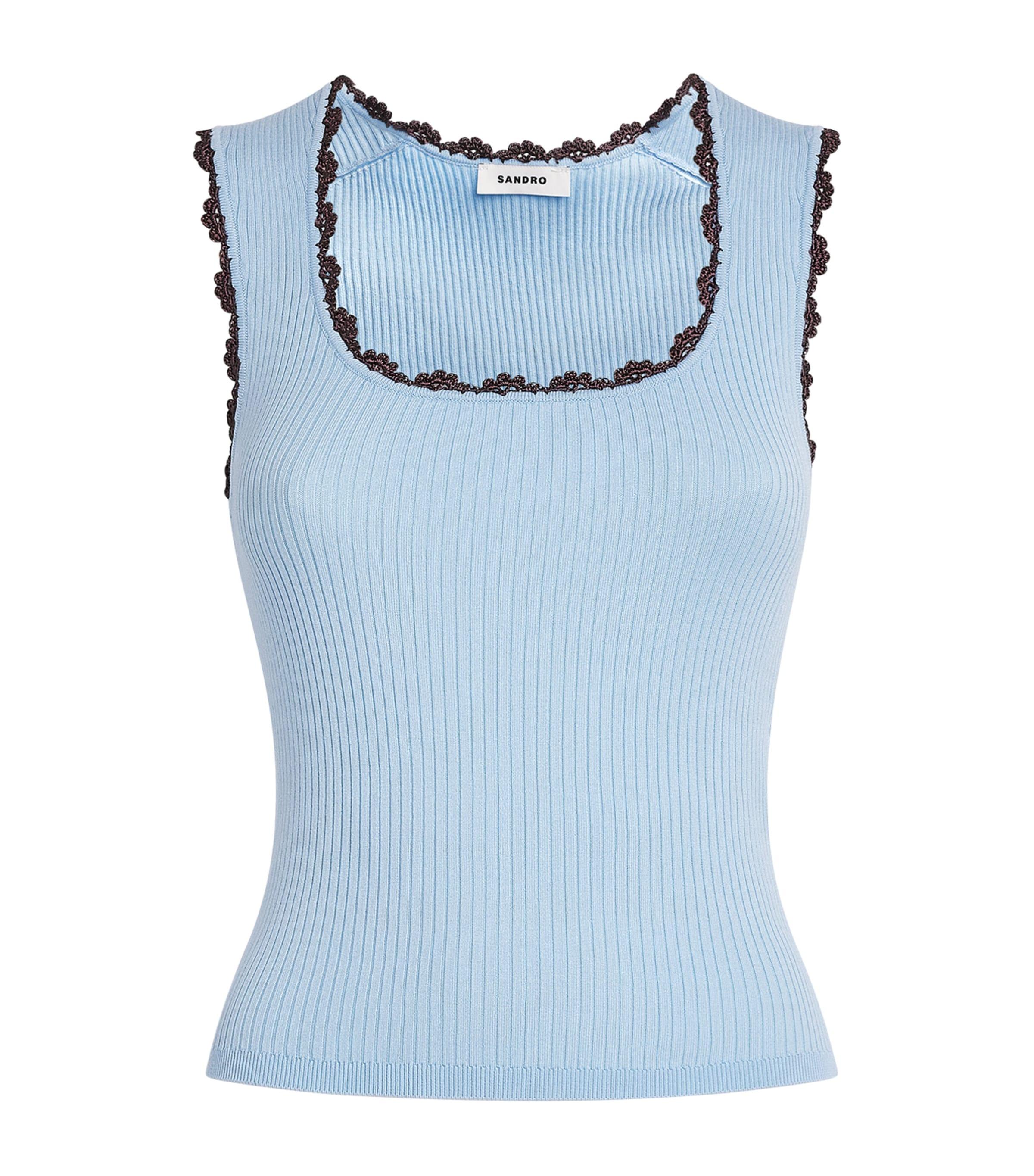 Sandro Paris Crochet-Trim Tank Top by SANDRO PARIS