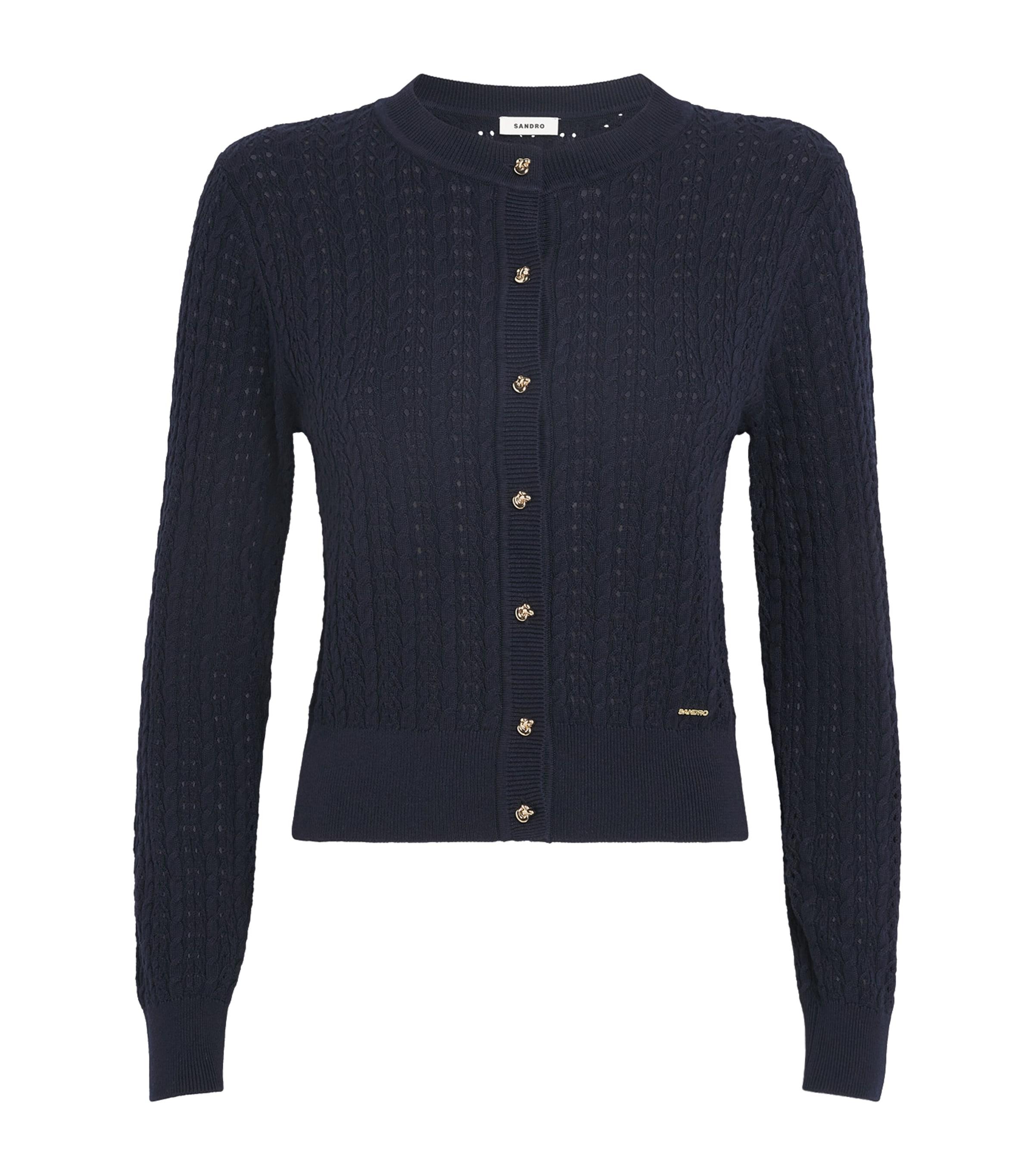 Sandro Paris Cropped Openwork Cardigan by SANDRO PARIS