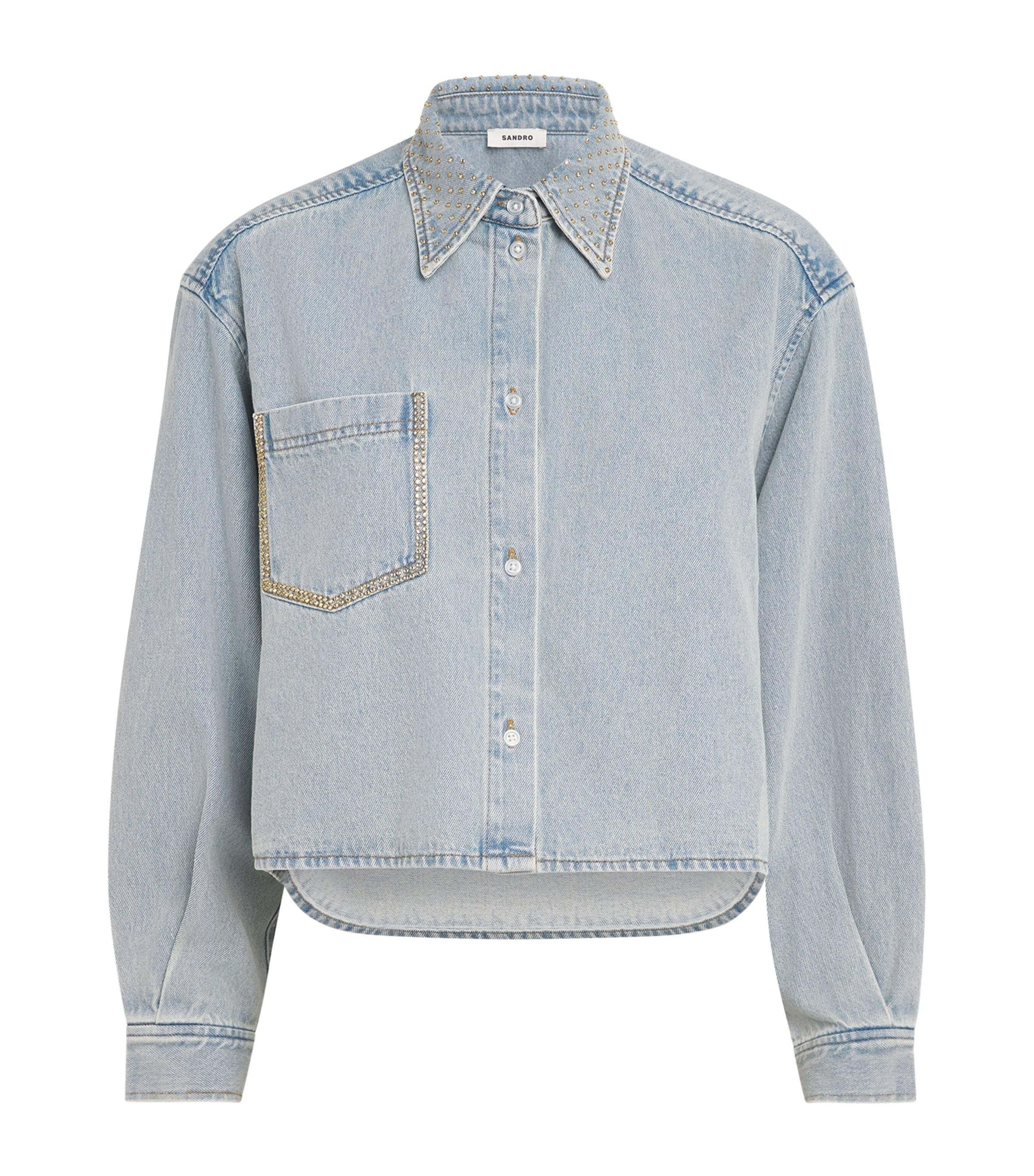 Sandro Paris Denim Embellished Shirt by SANDRO PARIS