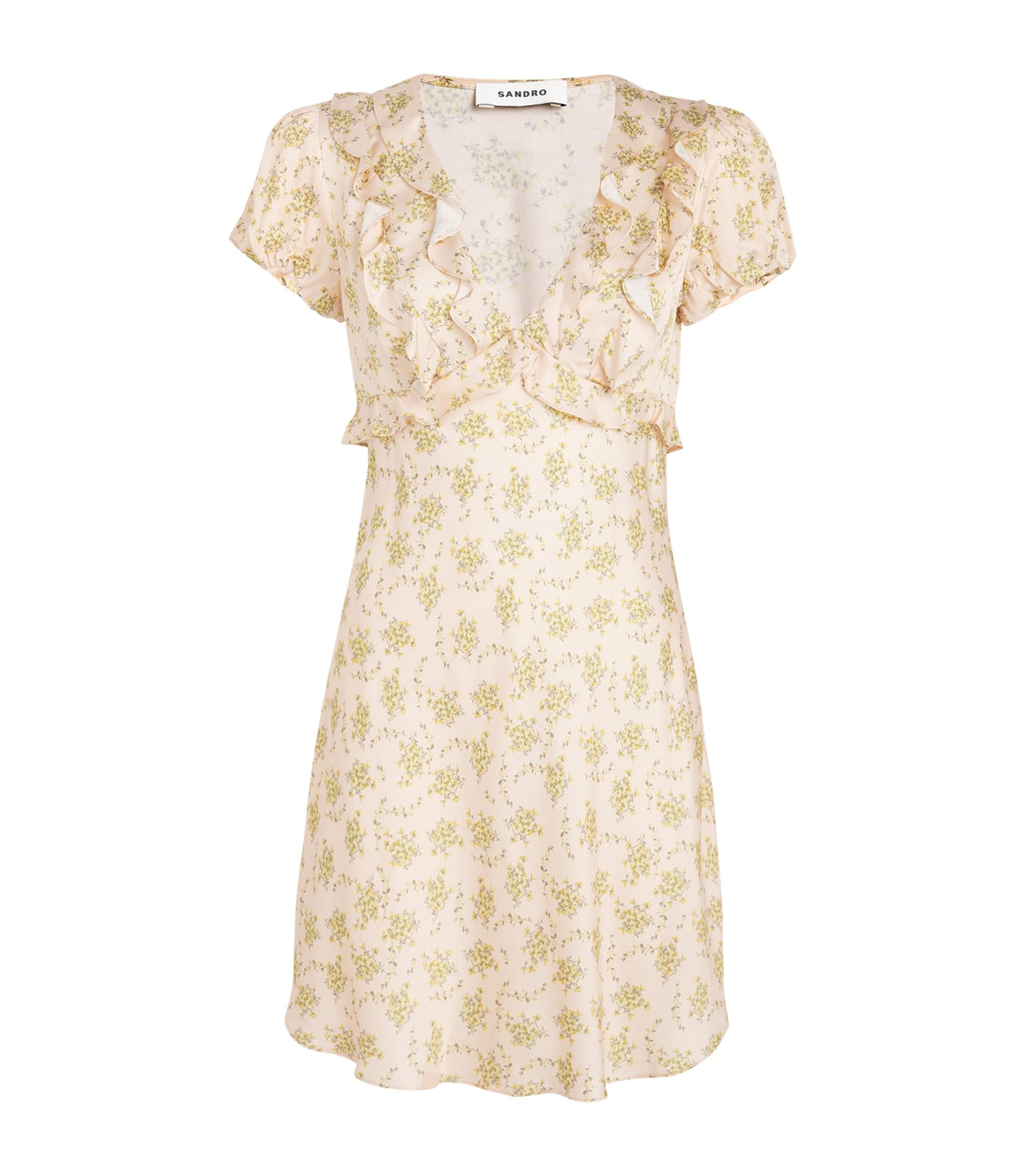 Sandro Paris Floral Print Ruffle-Detail Mini Dress by SANDRO PARIS