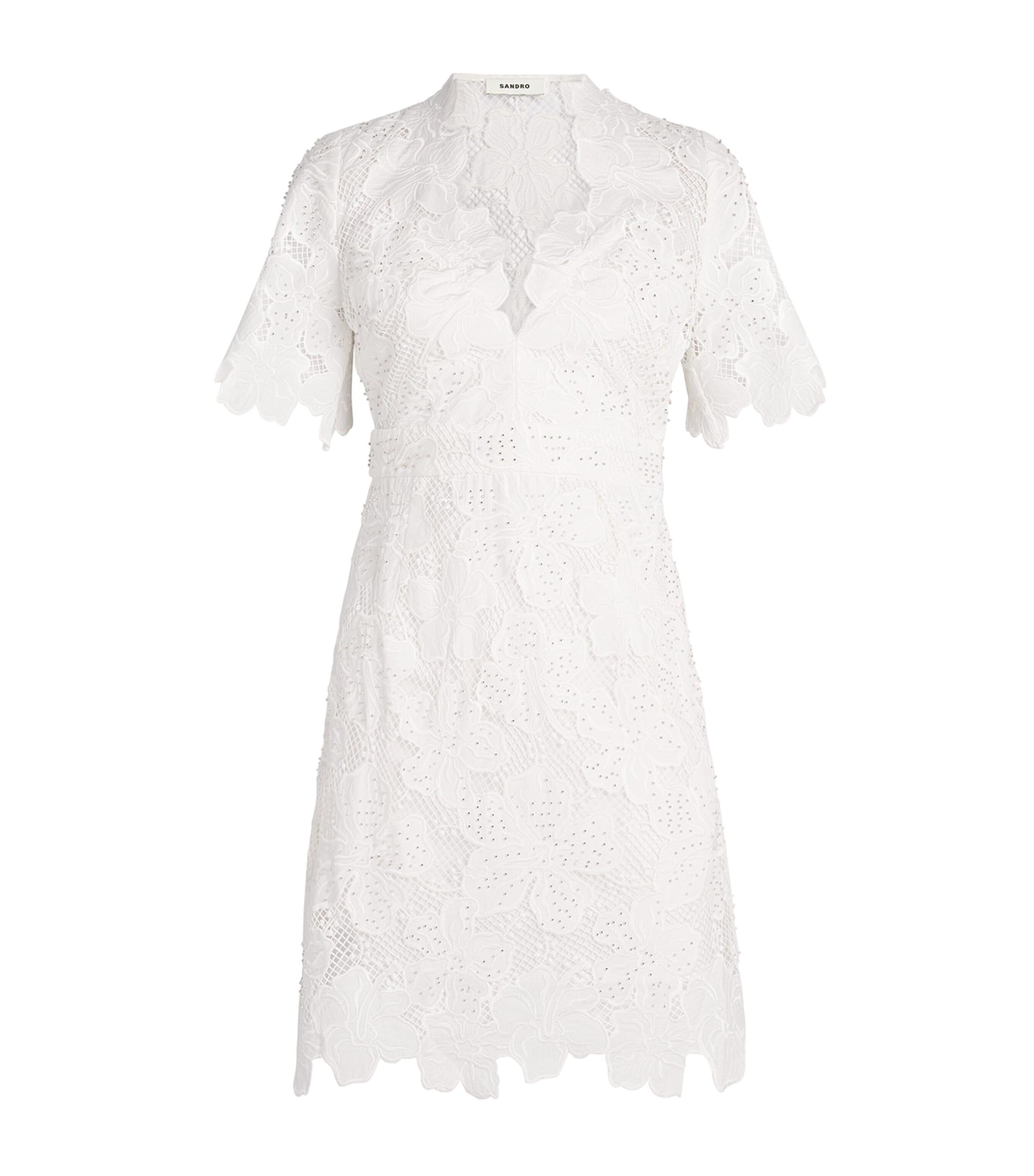Sandro Paris Guipure Lace Mini Dress by SANDRO PARIS
