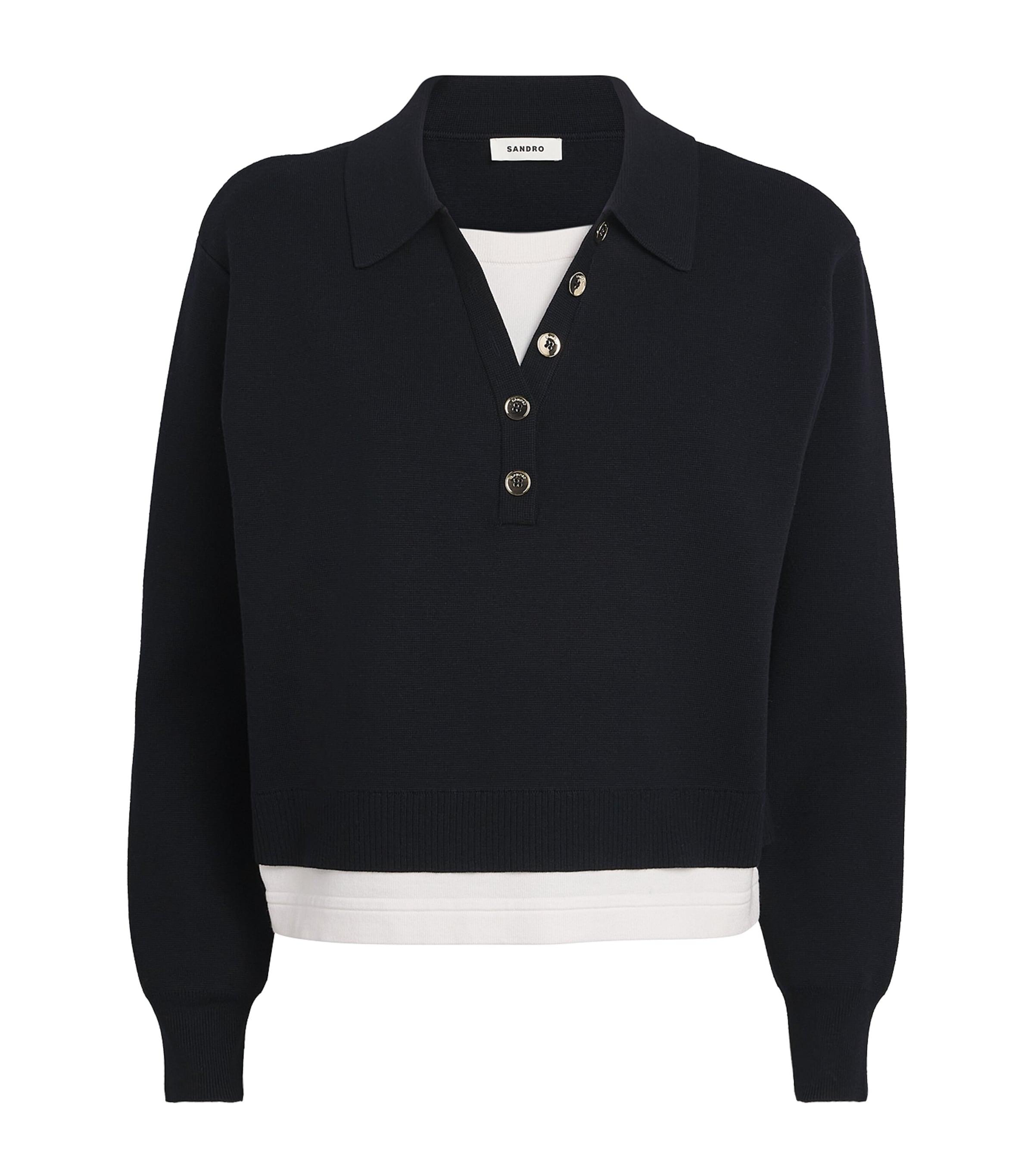 Sandro Paris Knitted Layered Polo Shirt by SANDRO PARIS