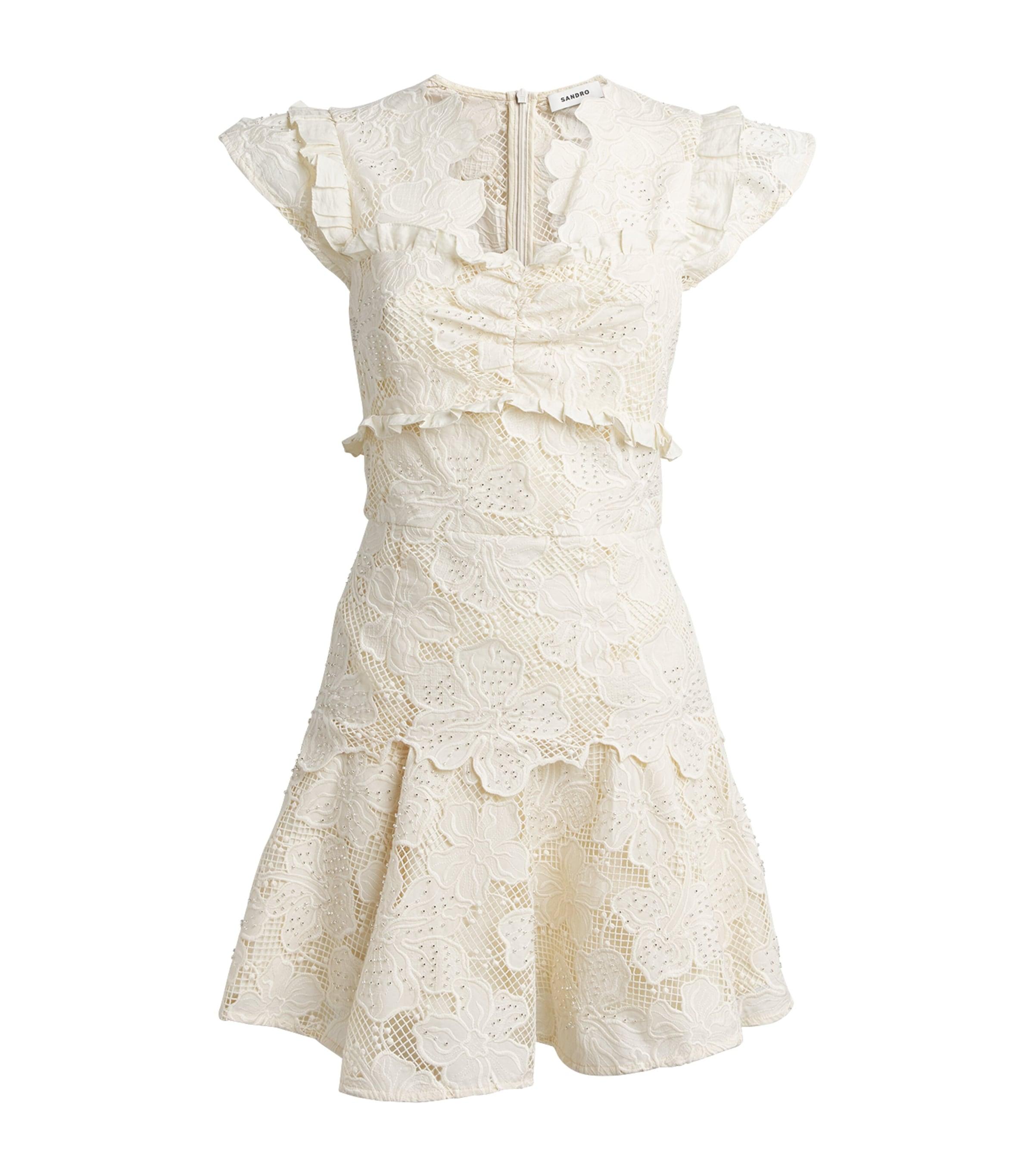 Sandro Paris Lace Guipure Mini Dress by SANDRO PARIS