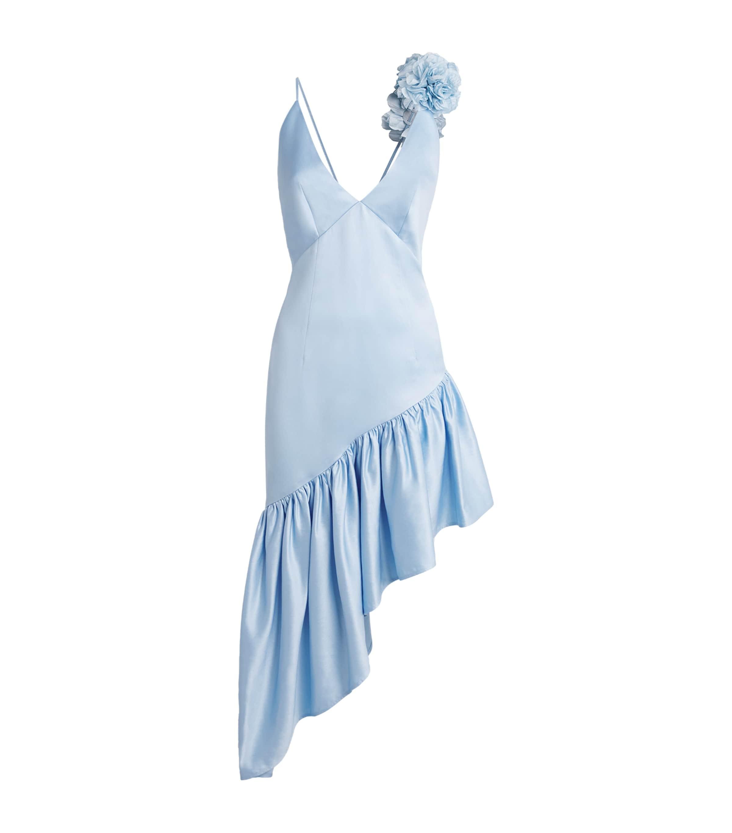 Sandro Paris Lyocell-Linen Asymmetric Ruffle Midi Dress by SANDRO PARIS