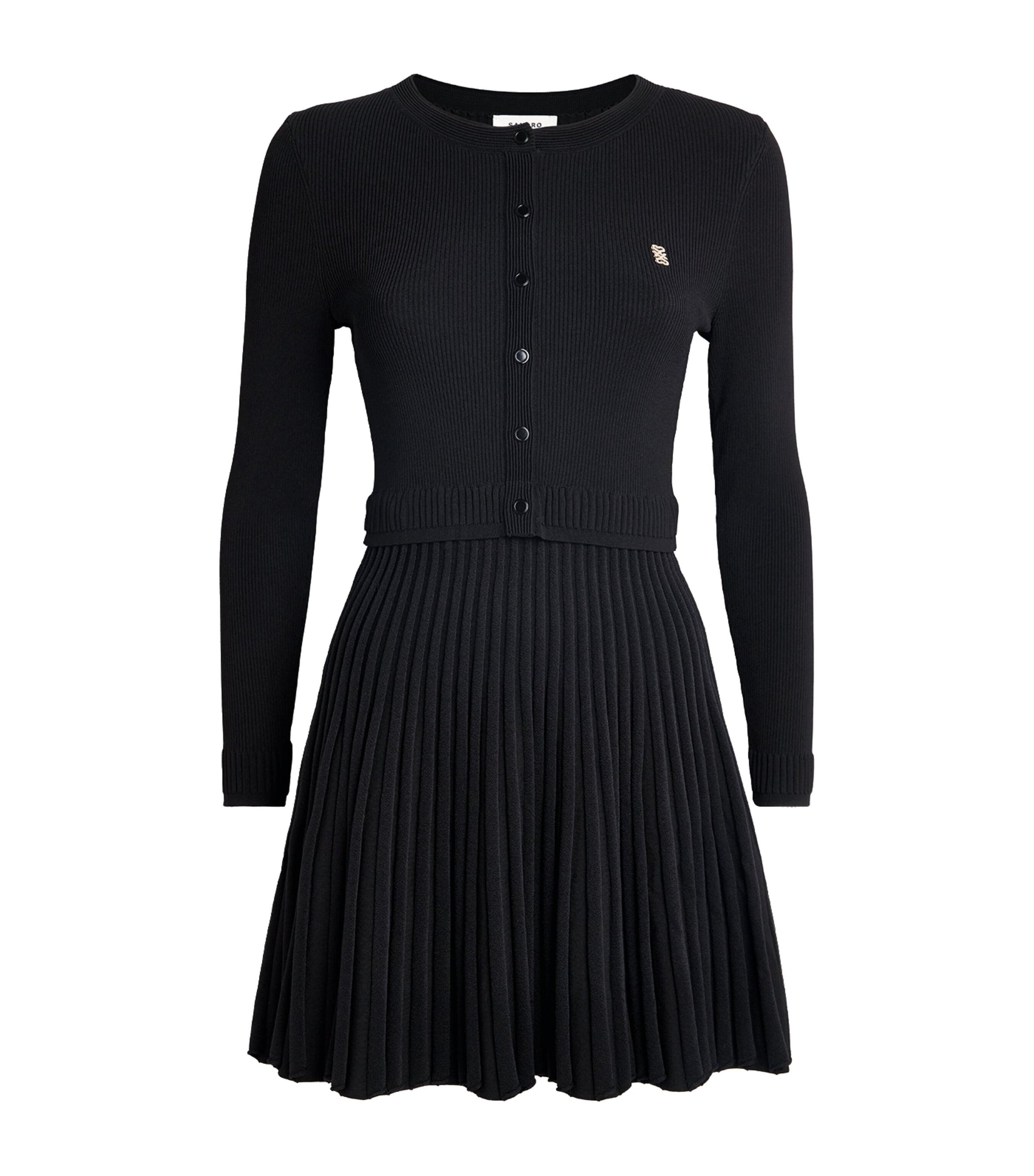 Sandro Paris Pleated Knit Mini Dress by SANDRO PARIS